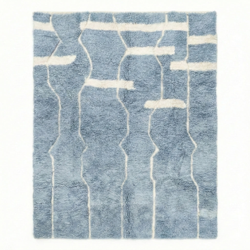 Bleu Sienne - Luxueux tapis Berbère shaggy