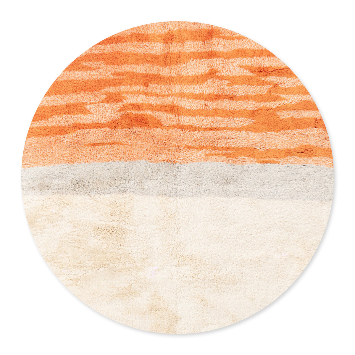 Lever du Soleil Rond - Luxueux tapis Berbère shaggy