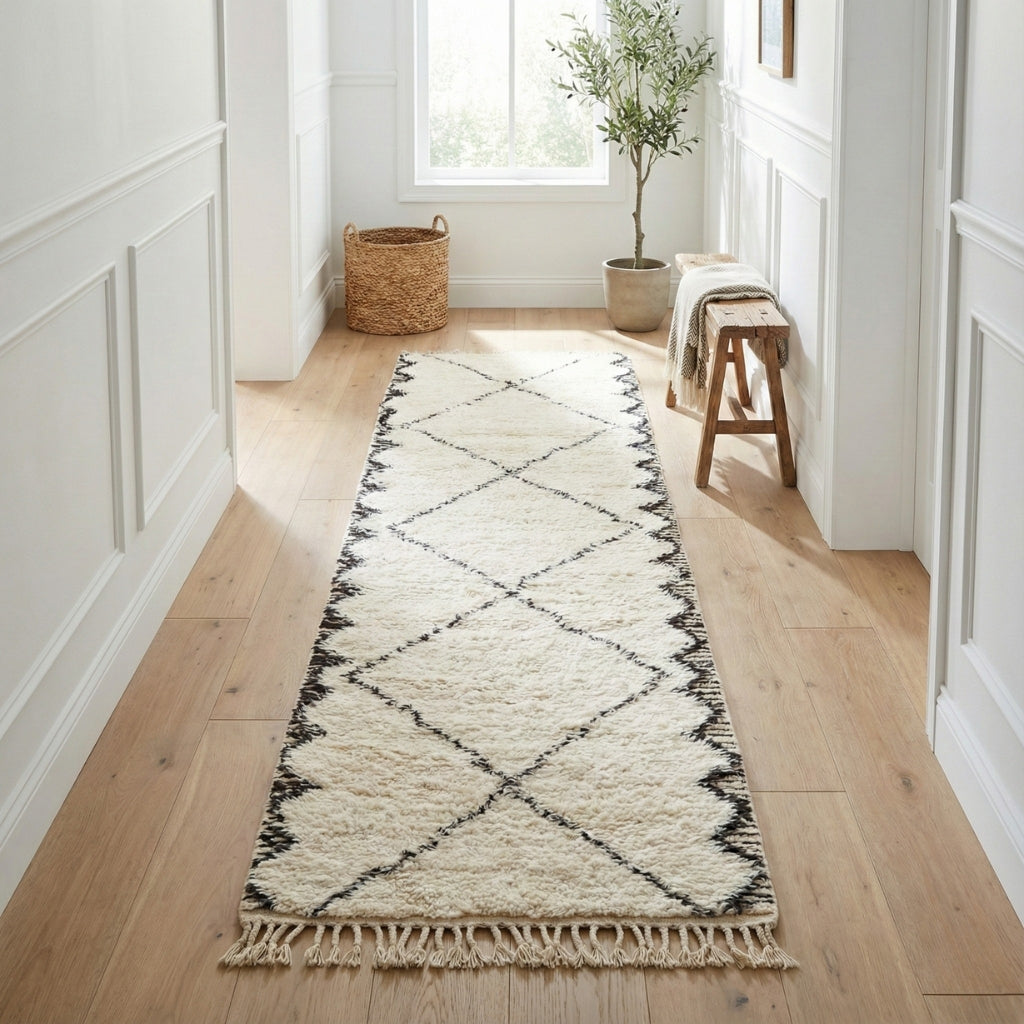 Tahir - Tapis Berbère shaggy de couloir