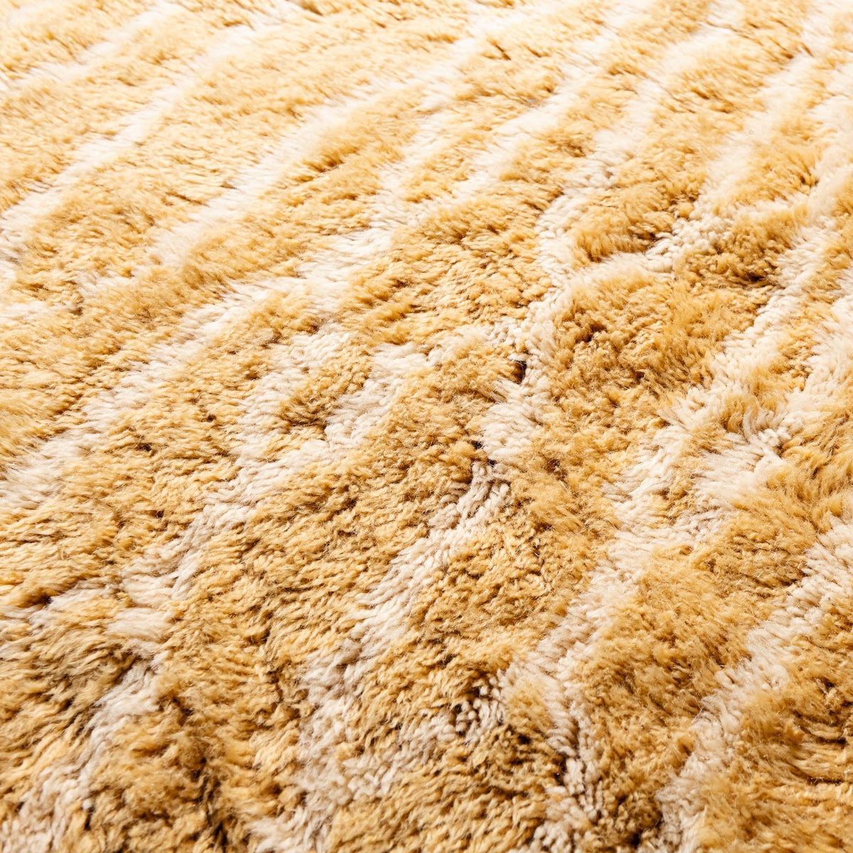 Rêve De Citrine Rond - Luxueux tapis Berbère shaggy