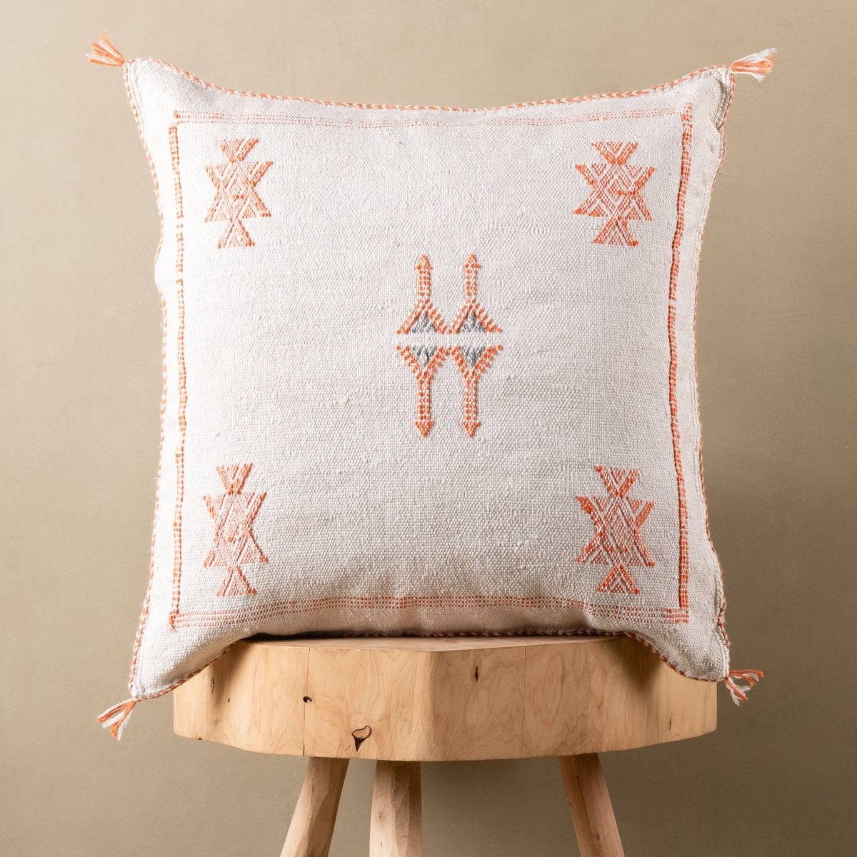 Coussin Blanc en soie de cactus