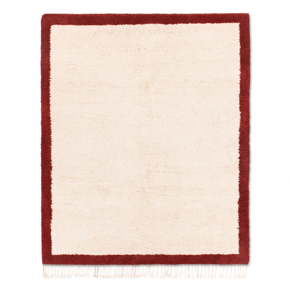 Maraba Laine Naturelle Rouge Intense - Tapis Berbère shaggy