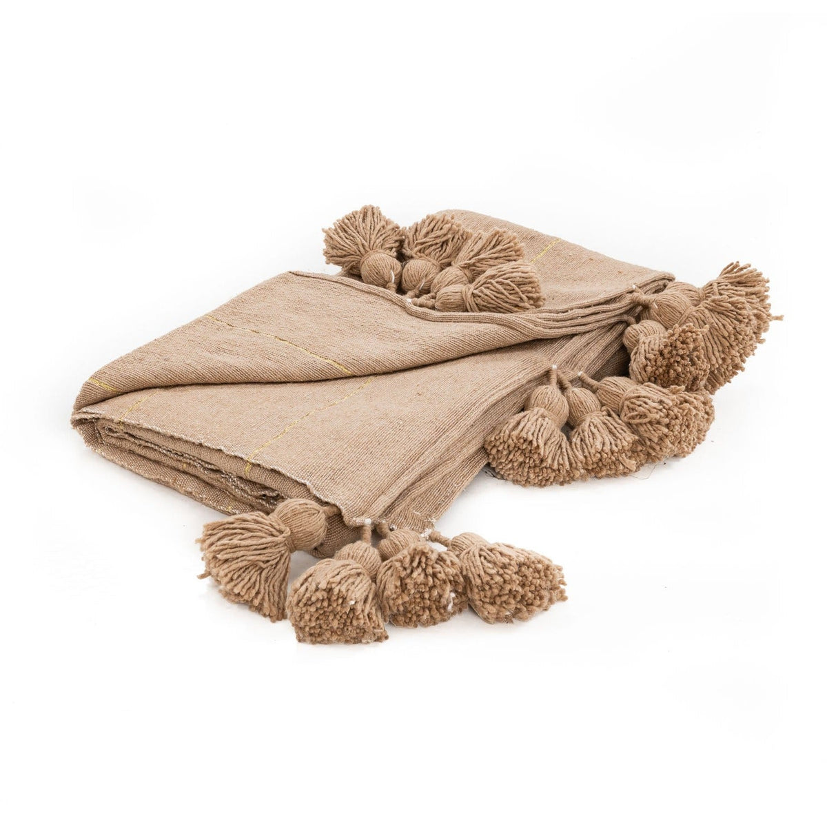 Couverture Pompon Marron et Or