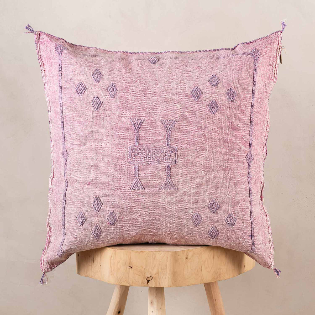 Coussin Rose en soie de cactus