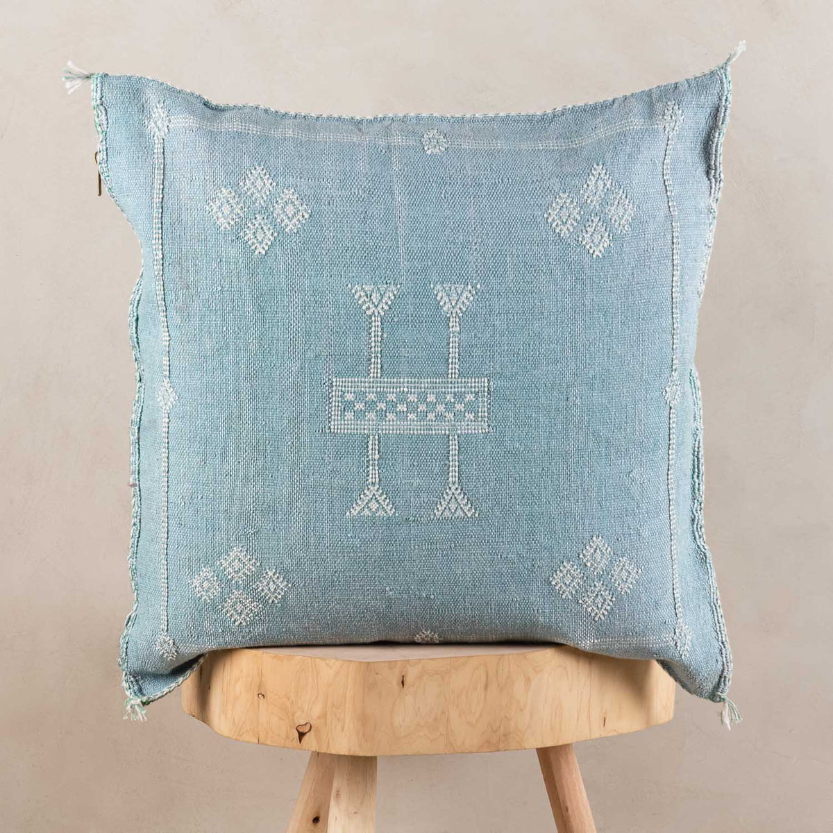 Coussin Bleu en soie de cactus