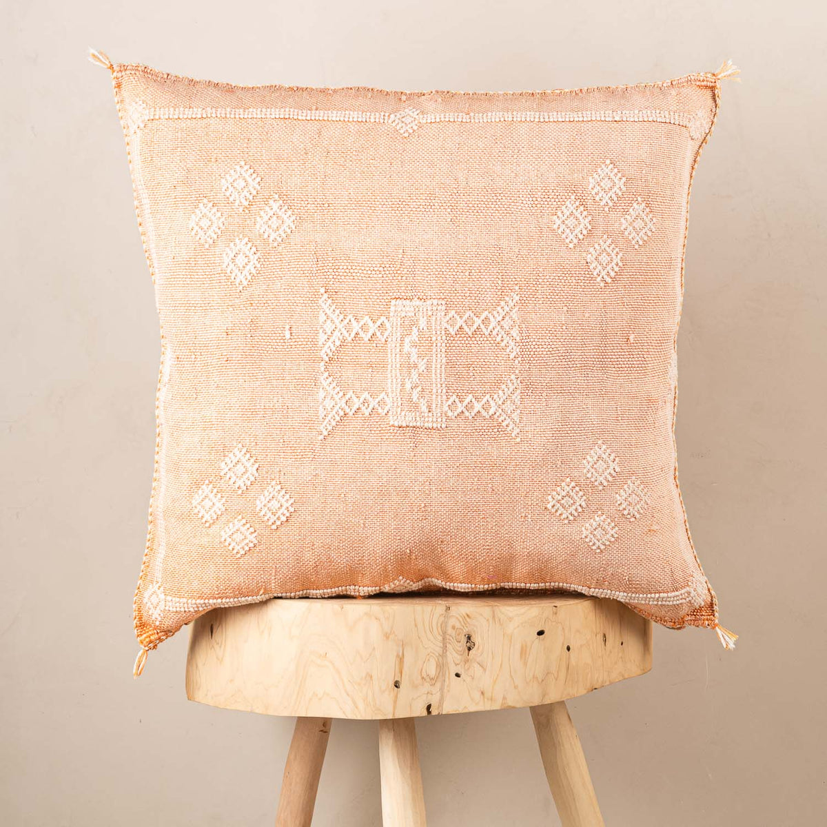 Coussin Orange en soie de cactus