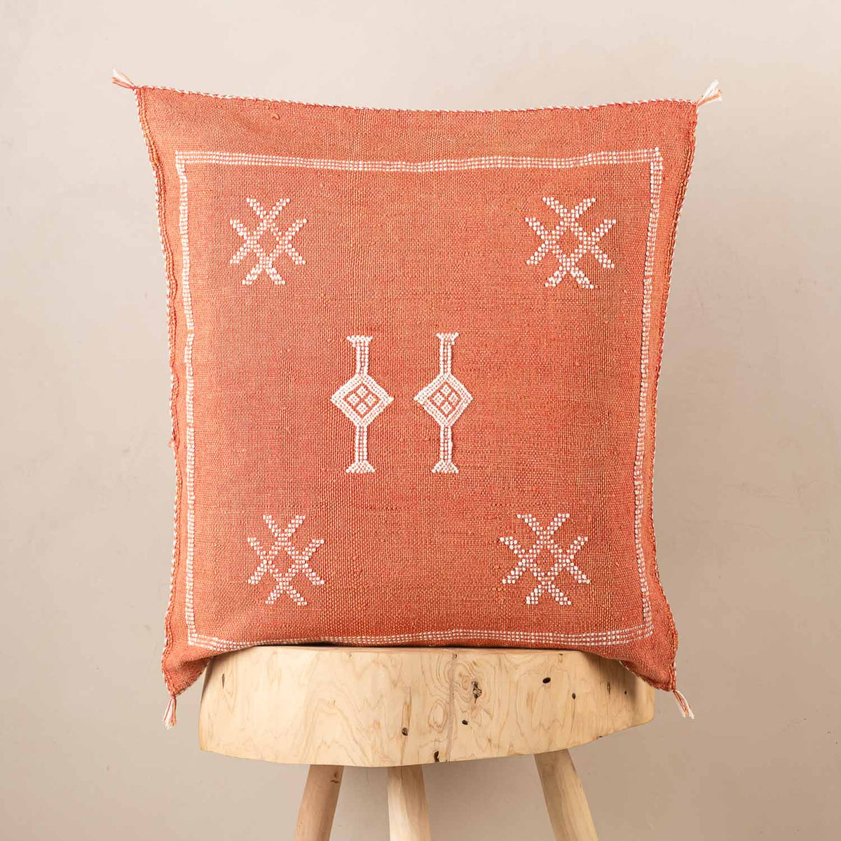 Coussin Rouge en soie de cactus