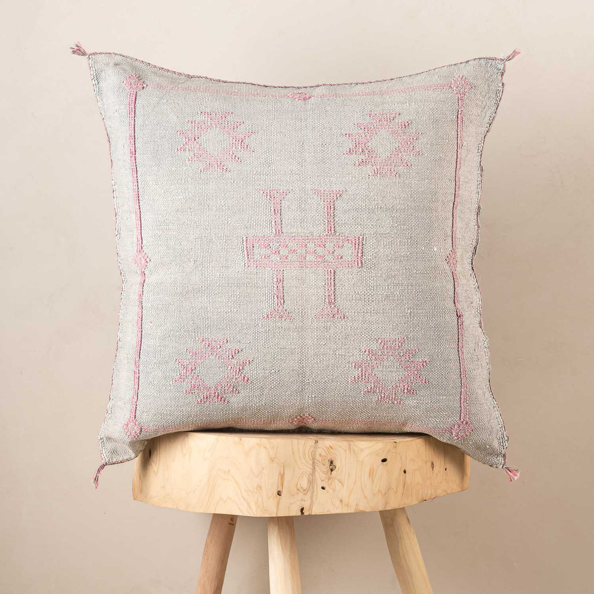 Coussin Gris en soie de cactus