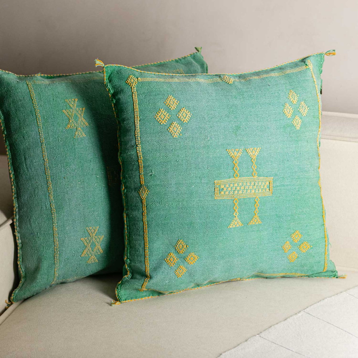 Coussin Vert en soie de cactus