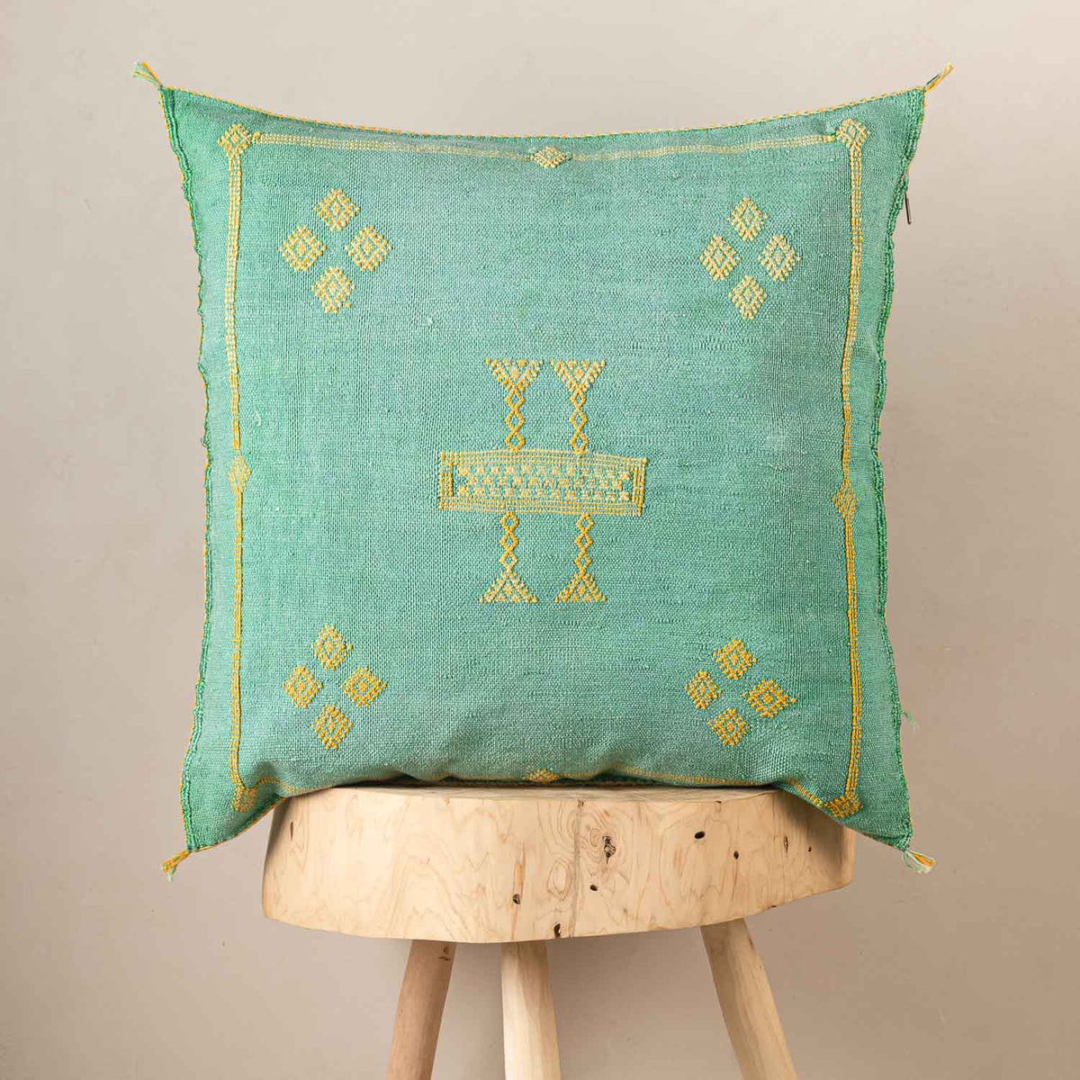 Coussin Vert en soie de cactus