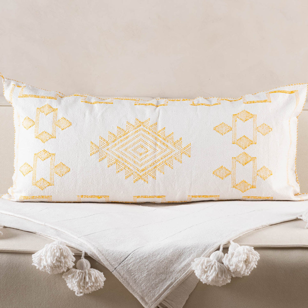Coussin Blanc en soie de cactus