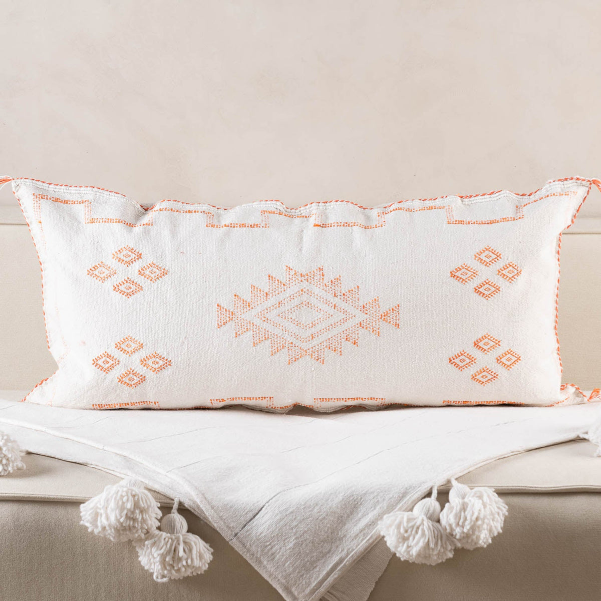 Coussin Blanc en soie de cactus