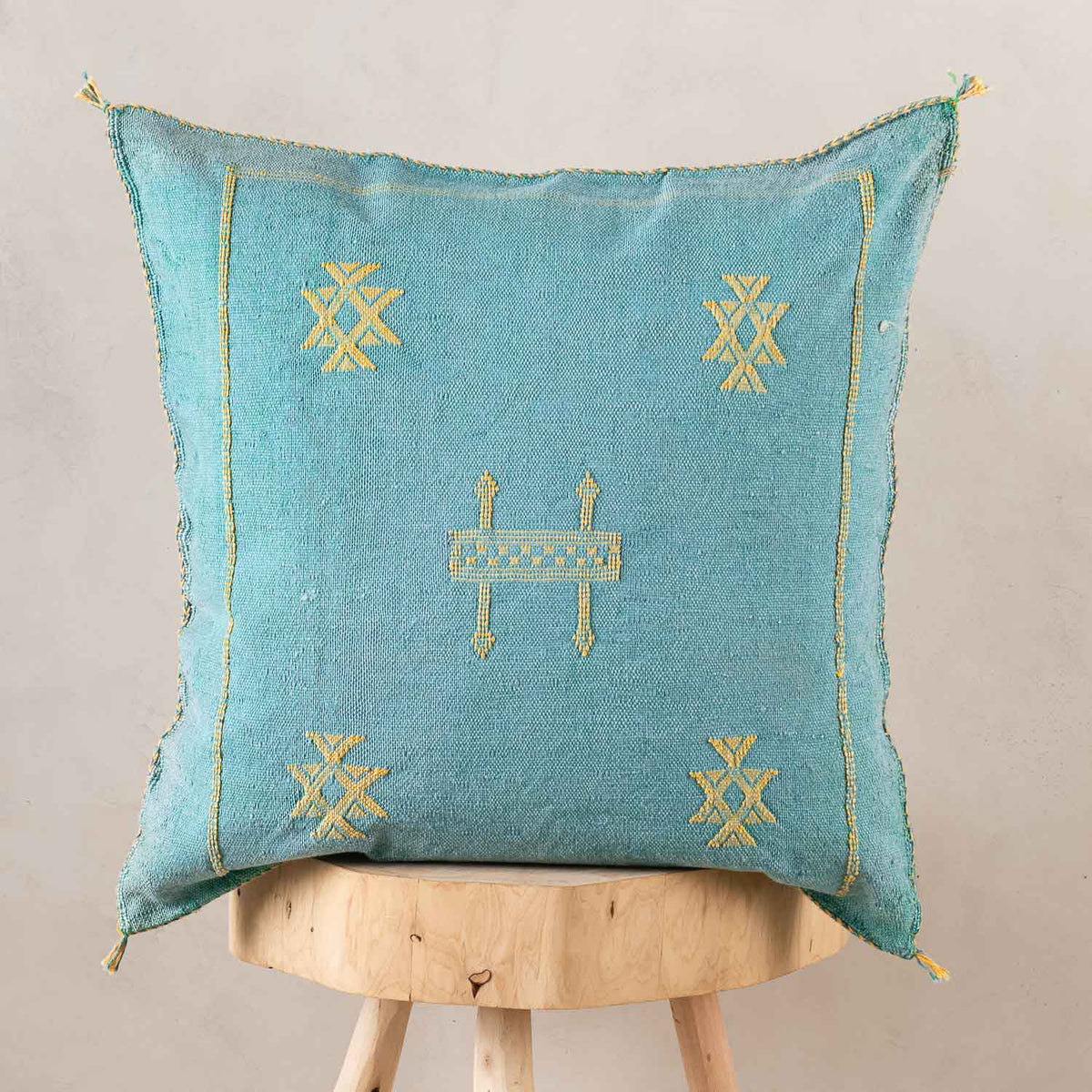 Coussin Bleu en soie de cactus