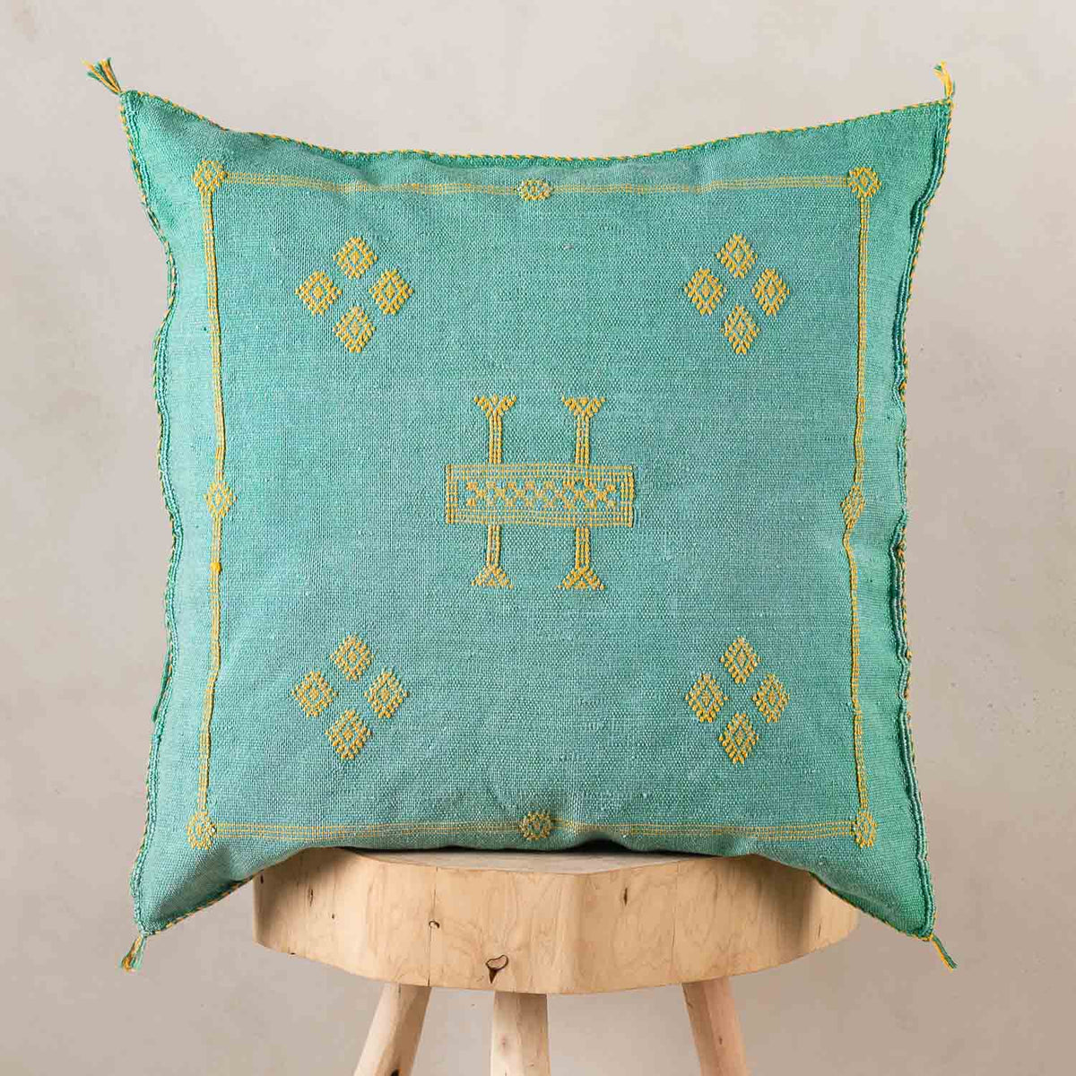 Coussin Vert en soie de cactus