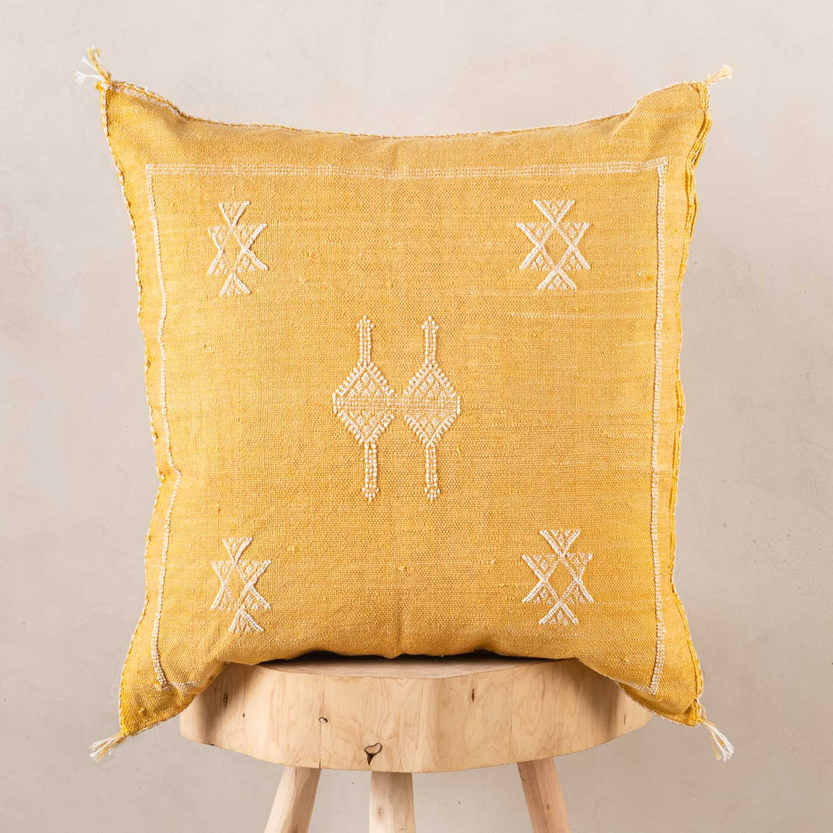 Coussin Jaune en soie de cactus