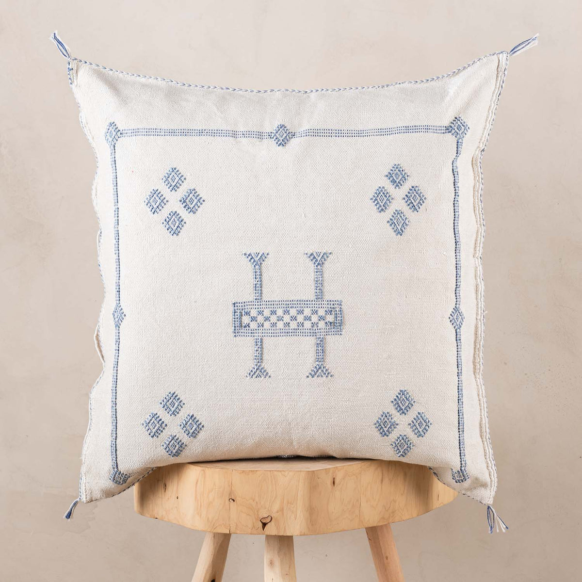 Coussin Blanc en soie de cactus
