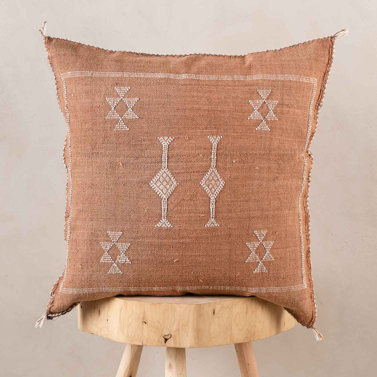 Coussin Marron en soie de cactus