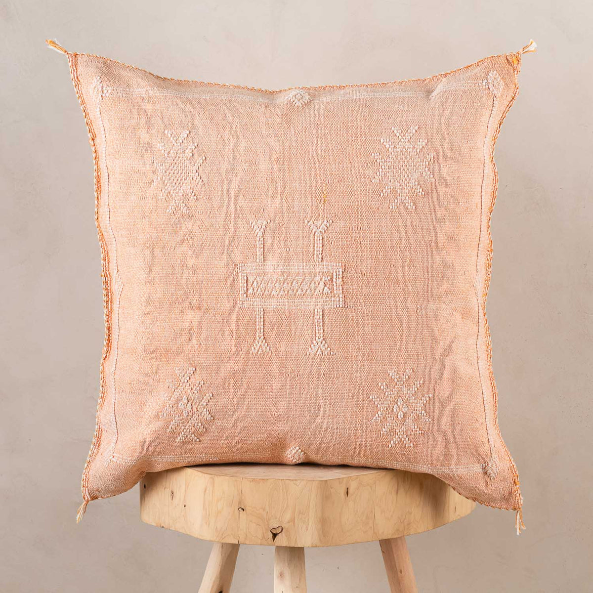 Coussin Orange en soie de cactus