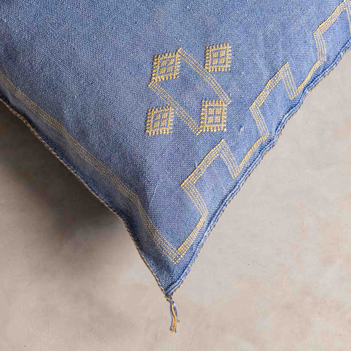 Coussin Bleu en soie de cactus