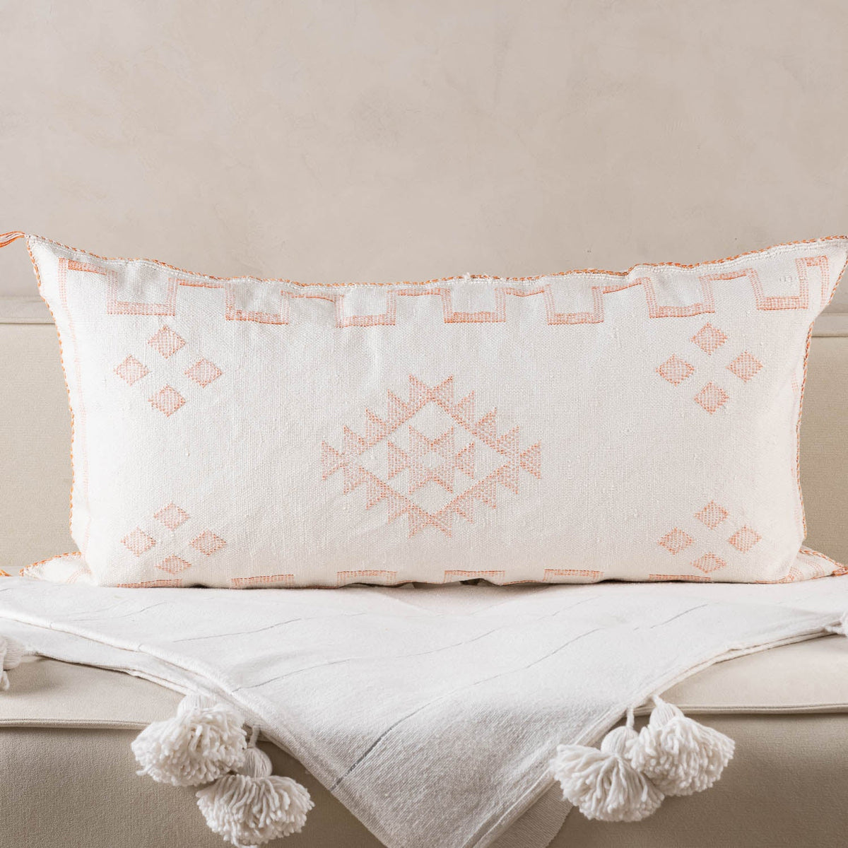 Coussin Blanc en soie de cactus