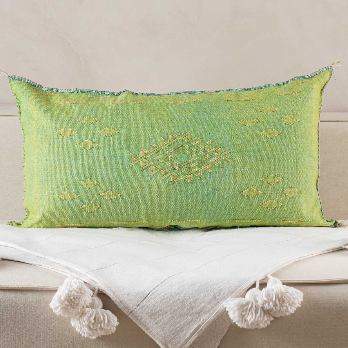 Coussin Vert en soie de cactus