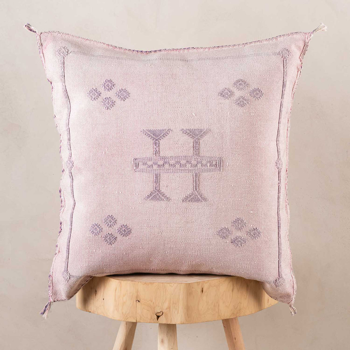 Coussin Rose en soie de cactus
