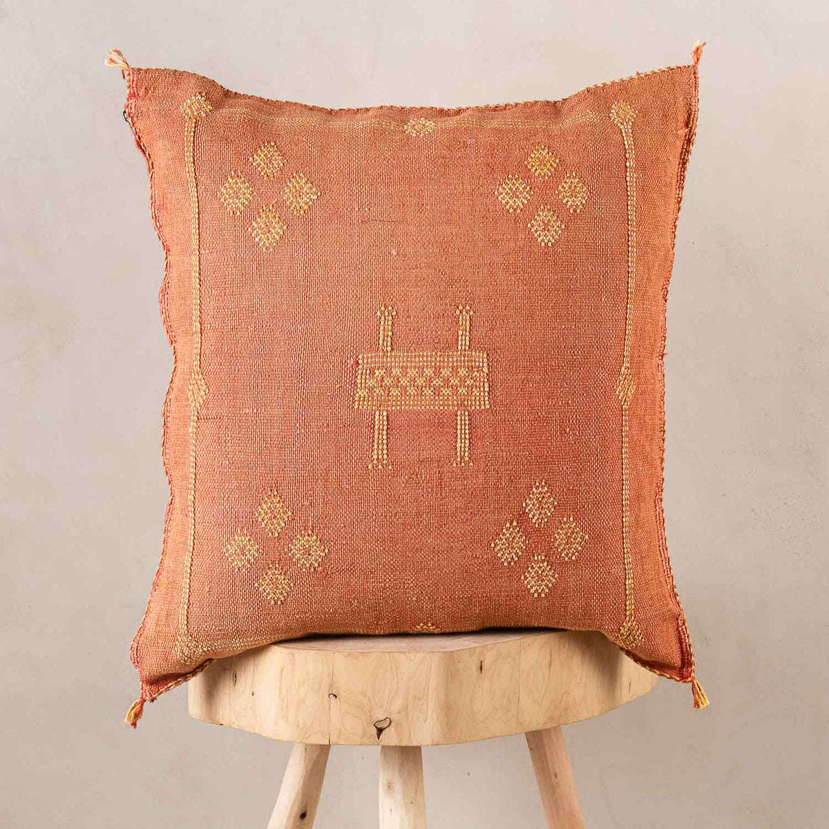 Coussin Rouge en soie de cactus