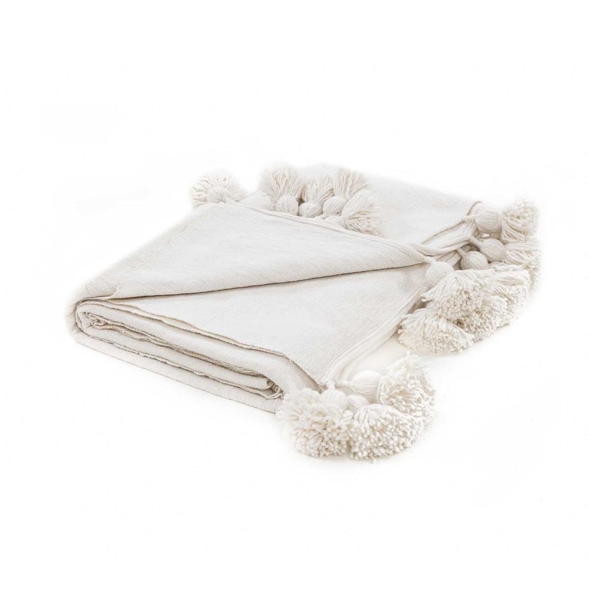 Couverture Pompon Blanche